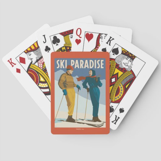 Ski Paradise Print Pokerkaarten (Achterkant)