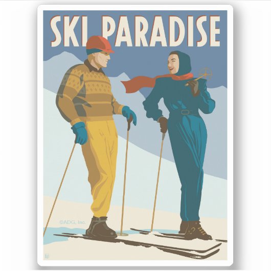 Ski Paradise  Print Sticker (Voorkant)