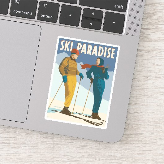 Ski Paradise  Print Sticker (Detail)
