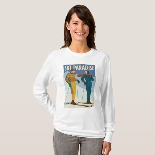 Ski Paradise  Print T-shirt (Voorkant volledig)