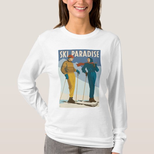 Ski Paradise Print T-shirt (Voorkant)