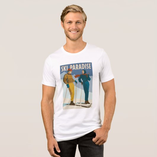Ski Paradise Print Tri-Blend Shirt (Voorkant volledig)