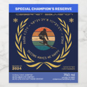 Ski Park City, Utah - Man Skiër Golden Tekst Wijn Etiket (Enkel label)