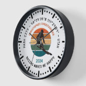 Ski Park City, Utah - Man skiër, zwart Tekst (Hoek)