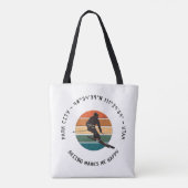 Ski Park City, Utah - Man skiër, zwart Tekst Tote Bag (Achterkant)