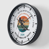 Ski Park City, Utah - Vrouw skiër, Zwart Tekst (Hoek)