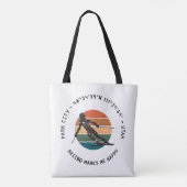 Ski Park City, Utah - Vrouw skiër, Zwart Tekst Tote Bag (Achterkant)