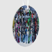 Ski Party - Skis and Poles Ceramic Ornament (voorkant)