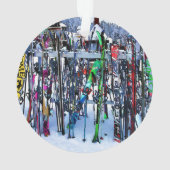 Ski Party - Skis and Poles Ceramic Ornament (achterkant)