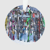 Ski Party - Skis and Poles Ceramic Ornament (voorkant)
