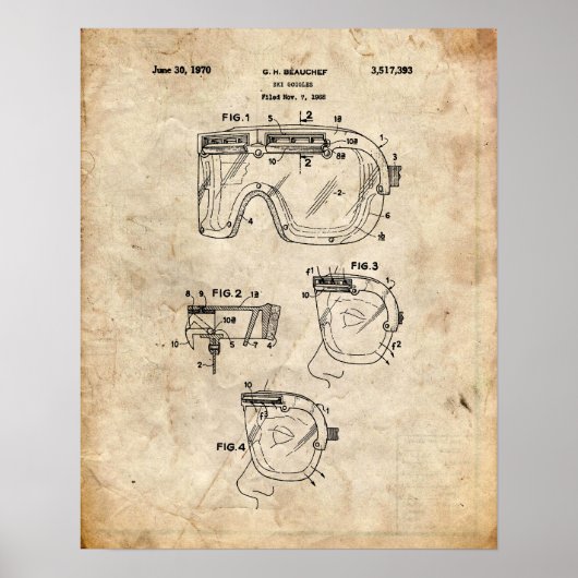Ski Patent Poster (Voorkant)