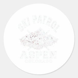 Ski Patrol Aspen Colorado Skien En Snowboarden  Ronde Sticker