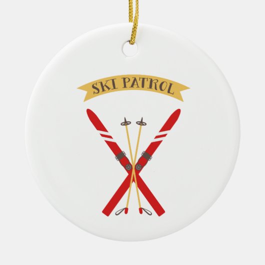 Ski Patrol Keramisch Ornament (Voorkant)