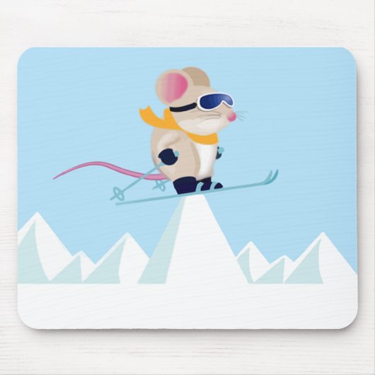 Ski Patrol Mouse in de Alpen Muismat (Voorkant)