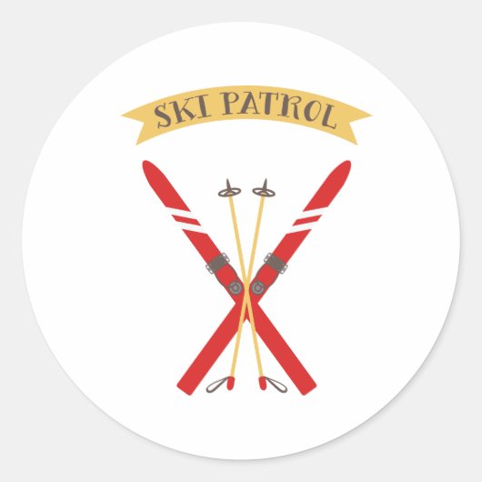 Ski Patrol Ronde Sticker (Voorkant)