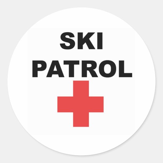 Ski Patrol Ronde Sticker (Voorkant)
