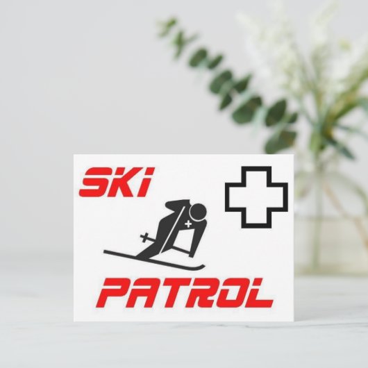Ski Patrol - "Skier" Briefkaart (Staand voorkant)