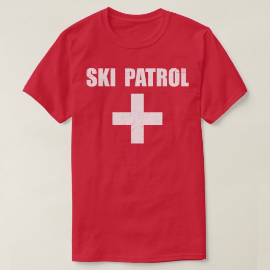 Ski Patrol Skiing First Aid Winter Hoodie Long Sle T-shirt (Design voorkant)
