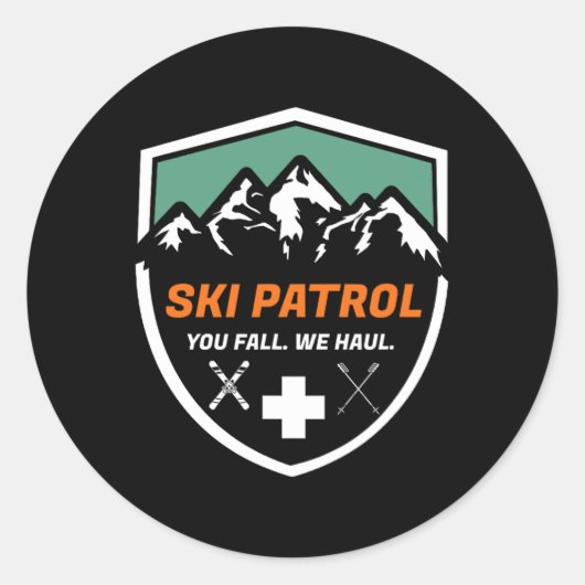 Ski Patrol u Herfst wij de Skiin Ronde Sticker (Voorkant)
