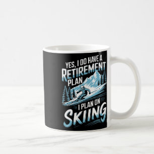 Ski Pensioenplan Humor Ontwerp Skïer Grappig Sk Koffiemok