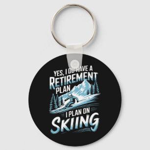 Ski Pensioenplan Humor Ontwerp Skïer Grappige Sk Sleutelhanger