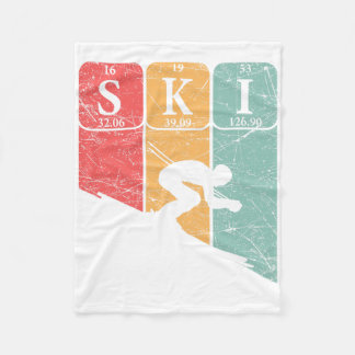 Ski Periodiek Systeem Elementen Skiler Nerd Vintag Fleece Deken