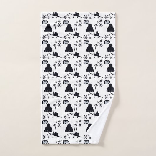 Ski plezier met sneeuwvlokken handdoek (Handdoek)