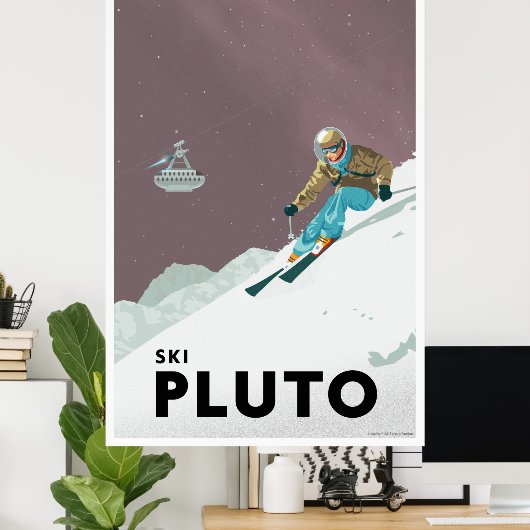 Ski Pluto - Groot formaat Poster (Thuiskantoor)