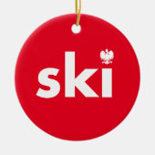 Ski Poland Achternaam kerstversiering Keramisch Ornament (Voorkant)