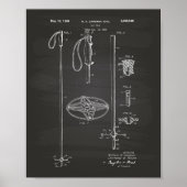 Ski Pole 1966 Patent Art Chalkboard Poster (Voorkant)