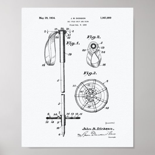 Ski Pole 1966 Whitepaper over octrooien Poster (Voorkant)