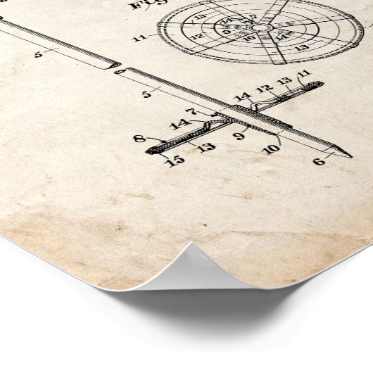 Ski Pole Grip and Ring Patent - Oude look Poster (Hoek)