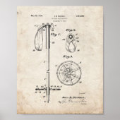 Ski Pole Grip and Ring Patent - Oude look Poster (Voorkant)