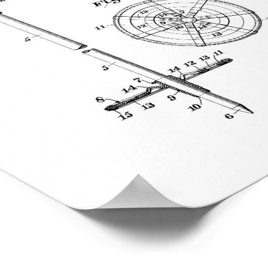 Ski Pole Grip and Ring Patent Poster (Hoek)