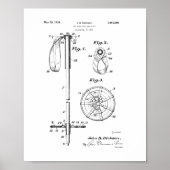 Ski Pole Grip and Ring Patent Poster (Voorkant)
