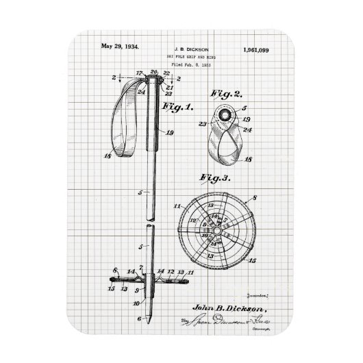 Ski Pole-octrooi Magneet (Verticaal)