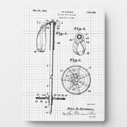  Ski Pole Patent Tabletop Fotoplaat (voorkant)