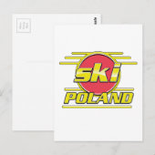 Ski Polen 80s logo Briefkaart (Voorkant / Achterkant)
