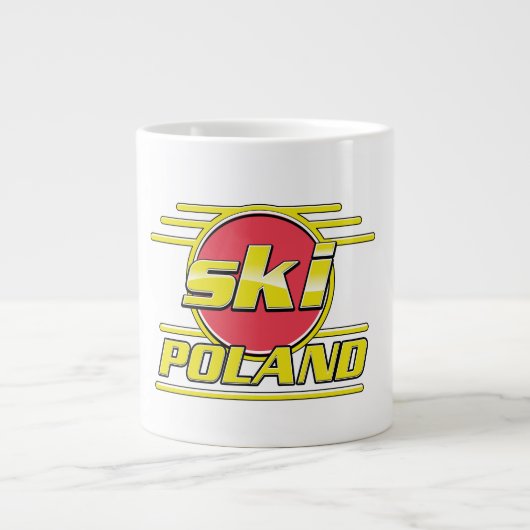 Ski Polen 80s logo Grote Koffiekop (Voorkant)