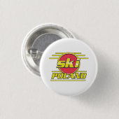 Ski Polen 80s logo Ronde Button 3,2 Cm (Voorkant /achterkant)