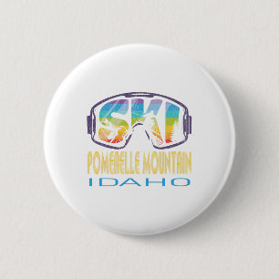 Ski Pomerelle Mountain Idaho Ski Vakantie  Ronde Button 5,7 Cm