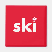 Ski Poolse achternaam Magnet (Voorkant)