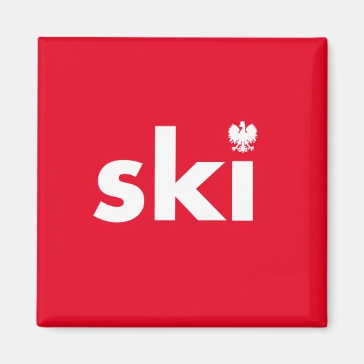 Ski Poolse achternaam Magnet (Voorkant)