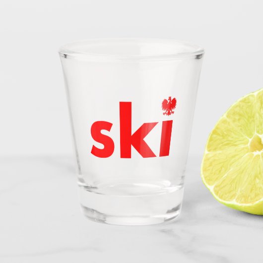 SKI Poolse achternaam Shot Glass Shot Glas (Voorkant)