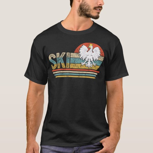 Ski Poolse Achternaam T-shirt, SKI, Polen, Pools T-shirt (Voorkant)