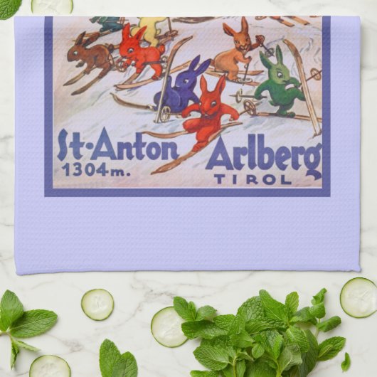  Ski Poster, Arlberg, St Anton Theedoek (Gevouwen)