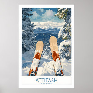 Ski Poster Attitash New Hampshire 1