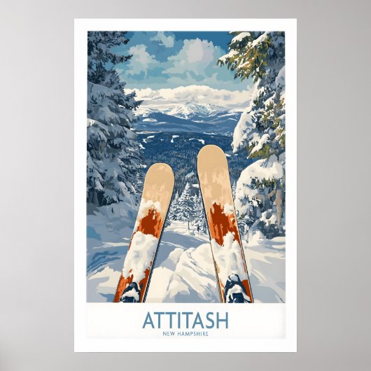 Ski Poster Attitash New Hampshire 1 (Voorkant)