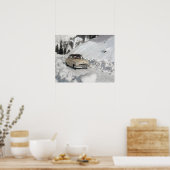 ski-poster, auto naar de piste poster (Keuken)