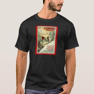 Ski Poster, Chamonix, Mont Blanc T-shirt